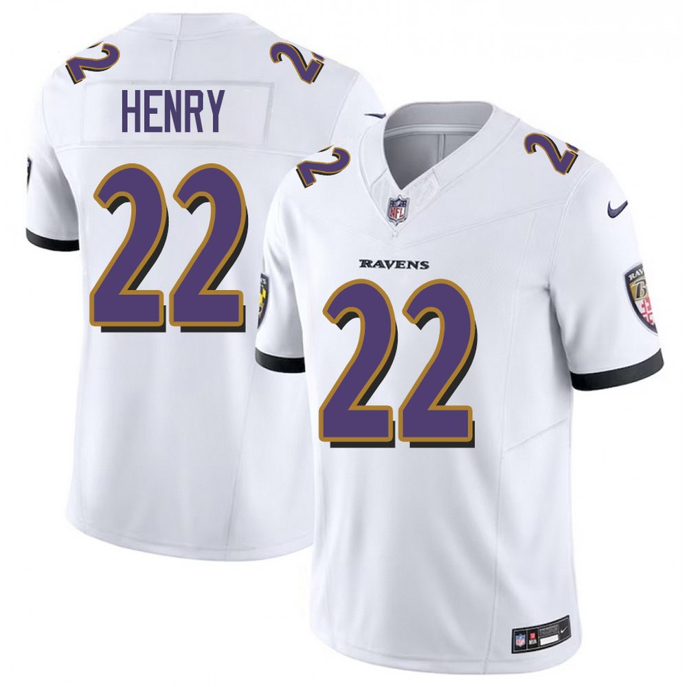 Men's Baltimore Ravens #22 Derrick Henry  White F.U.S.E Vapor Limited Jersey