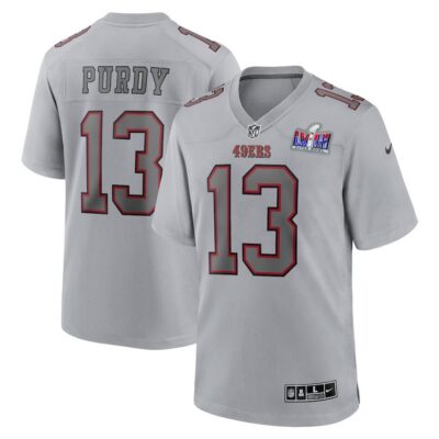 Men's San Francisco 49ers #13 Brock Purdy Gray Super Bowl LVIII Atmosphere Fashion Game Jersey