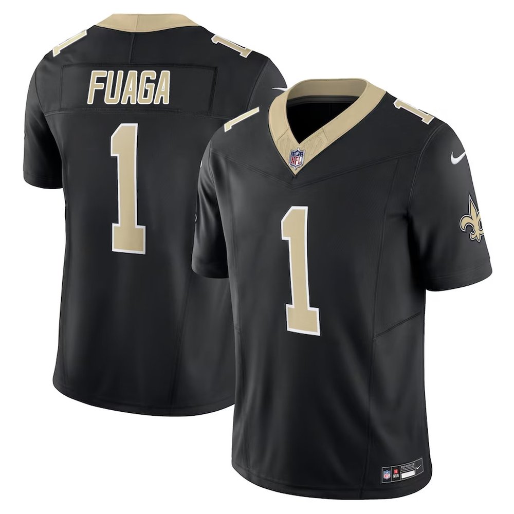 Men's New Orleans Saints Taliese Fuaga Black 2024 NFL Draft First Round Pick Player F.U.S.E. Vapor Untouchable Limited Stitched Football Jersey