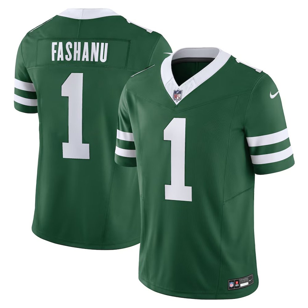 Men's New York Jets Olu Fashanu Gotham Green 2024 NFL Draft First Round Pick Player F.U.S.E. Vapor Untouchable Limited Stitched Football Jersey