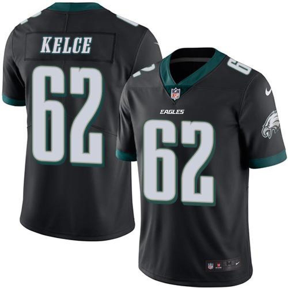 Eagles #62 Jason Kelce Black Youth Stitched NFL Limited Rush Jersey