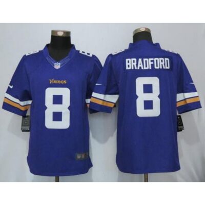 Vikings #8 Sam Bradford Purple Team Color Men's Stitched NFL Limited Jersey