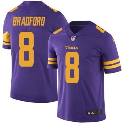 Vikings #8 Sam Bradford Purple Youth Stitched NFL Limited Rush Jersey