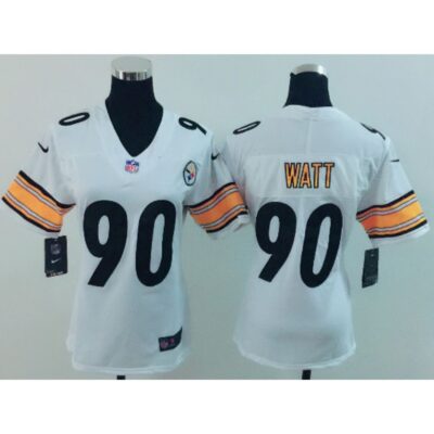 Women's  Pittsburgh Steelers #90 T. J. Watt White Vapor Untouchable Limited Stitched NFL Jersey