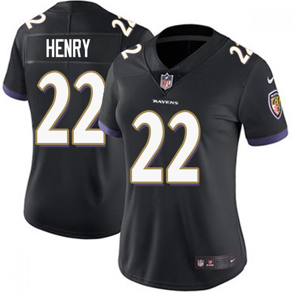 Women's Baltimore Ravens #22 Derrick Henry  Black Vapor Untouchable Limited NFL Jersey
