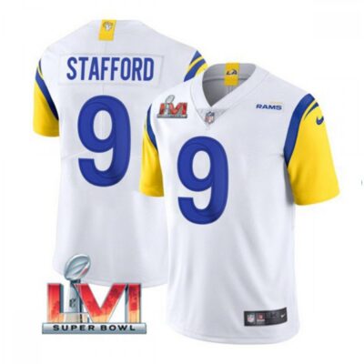 Youth Los Angeles Rams #9 Matthew Stafford White 2022 Super Bowl LVI Vapor Untouchable Limited Stitched Jersey