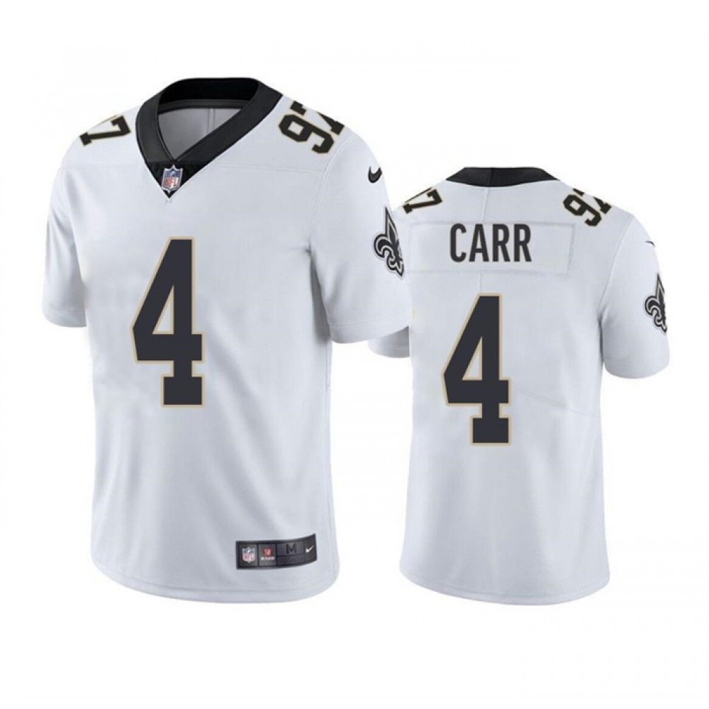 Men's New Orleans Saints #4 Derek Carr White Vapor Untouchable Limited Stitched Jersey