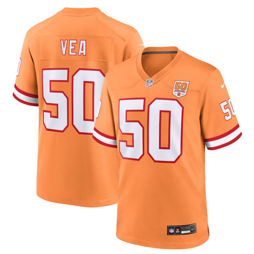 Men's Tampa Bay Buccaneers #50 Vita Vea Nike Creamsicle 50th Season Game Jersey